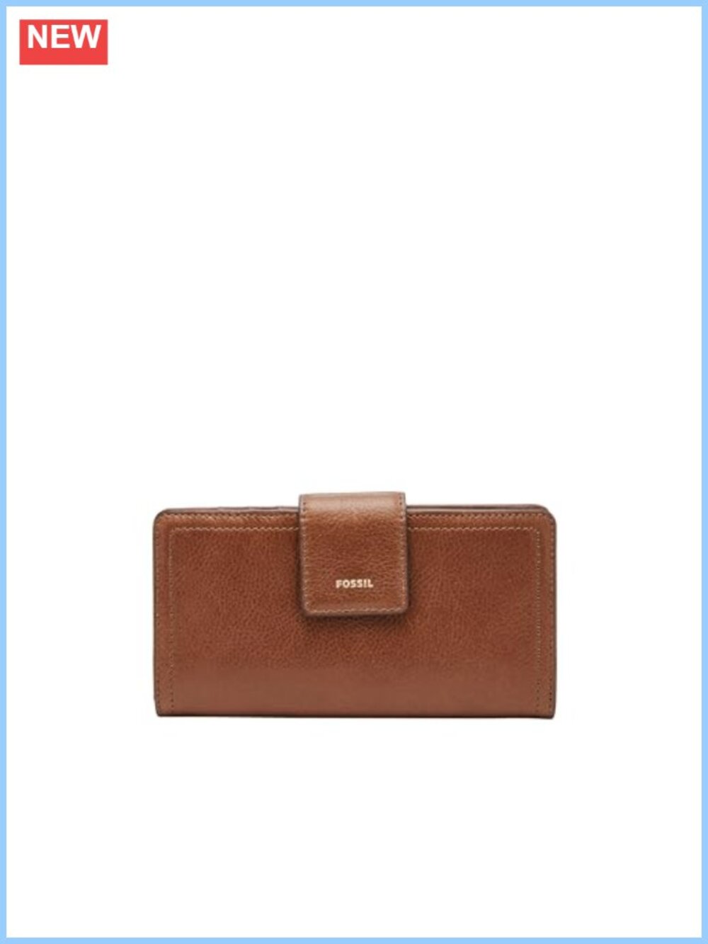 RFID Blocking Leather Tab Clutch Wallet with 12 Card Slots